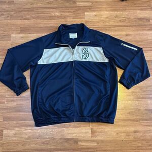 Seattle Mariners Lightweight Full Zip Jacket MLB Blue and Gray | Men Size XXL